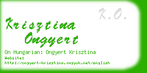 krisztina ongyert business card